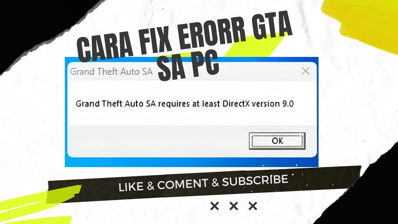 Solusi Mudah! Mengatasi Error GTA SA Last DirectX 9.0 | Tutorial Fix Terbaru