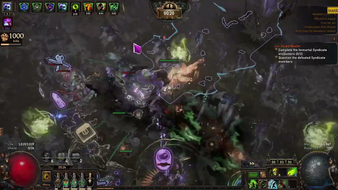 PoE - 3.23 Affliction League - Pathfinder CA MF - 76% IIQ 314% IIR - 8 mod wandering path Dunes T9