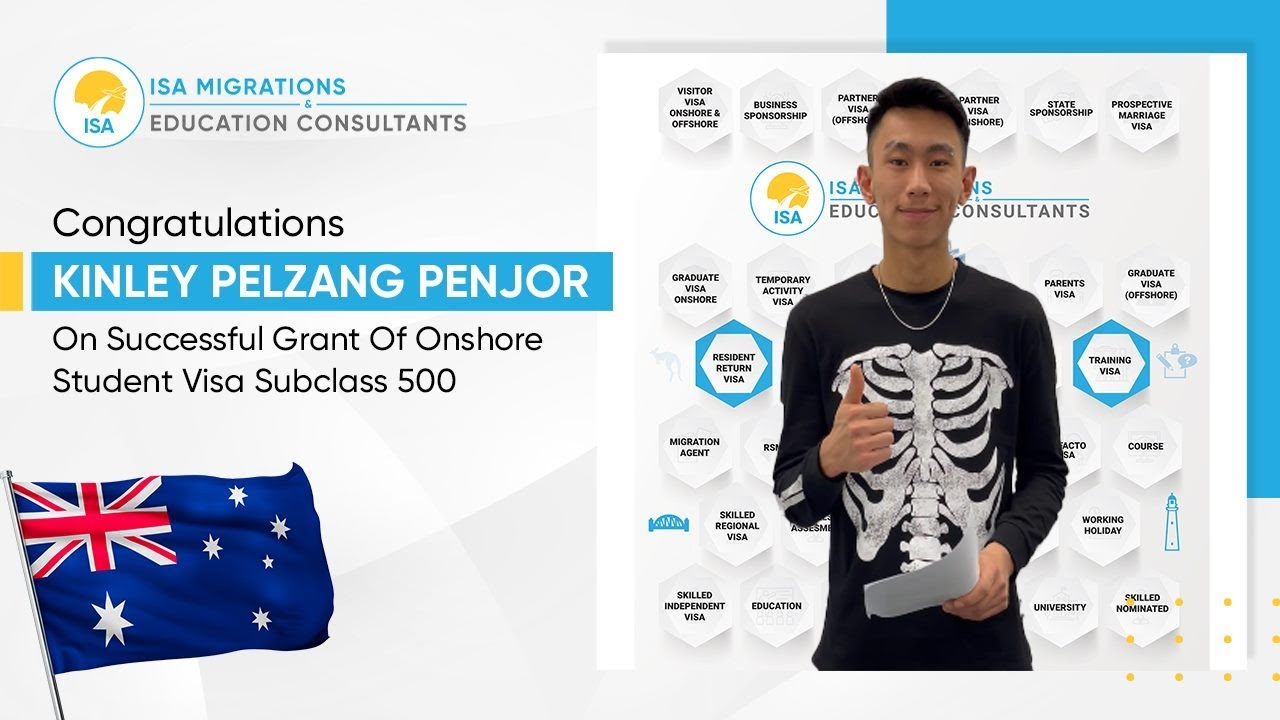 Congratulations 𝐊𝐈𝐍𝐋𝐄𝐘 𝐏𝐄𝐋𝐙𝐀𝐍𝐆 𝐏𝐄𝐍𝐉𝐎𝐑 on Successful Grant of Onshore Student Visa 500