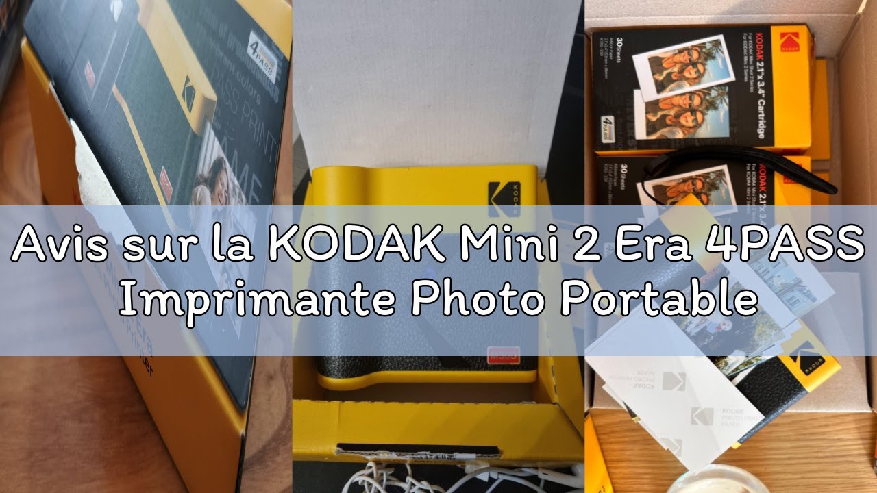 Avis sur la KODAK Mini 2 Era 4PASS Imprimante Photo Portable (5,3x8,6cm) (Noir, Lot Accessoire avec