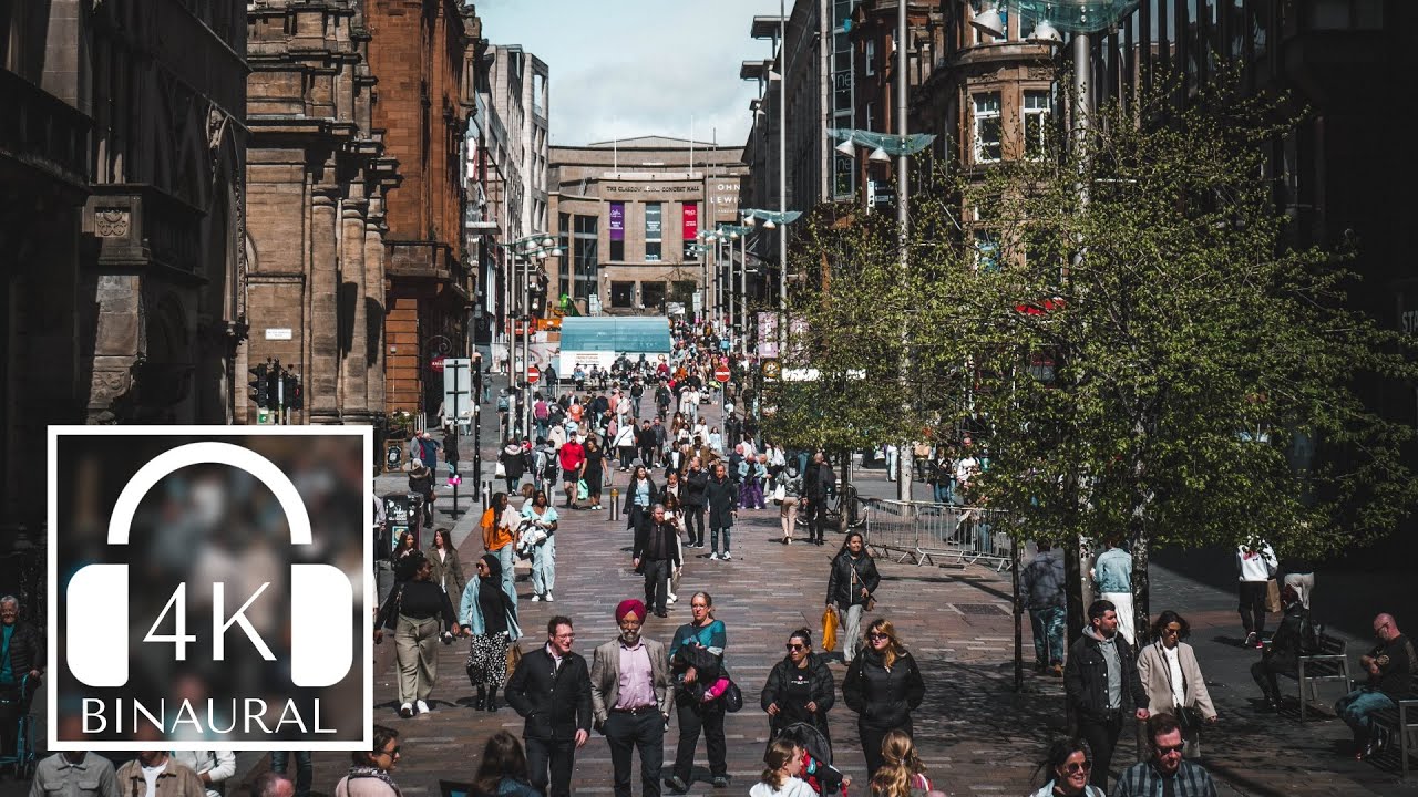 Glasgow in Motion | A Filmic Thursday Walk Through Iconic Streets | 4K