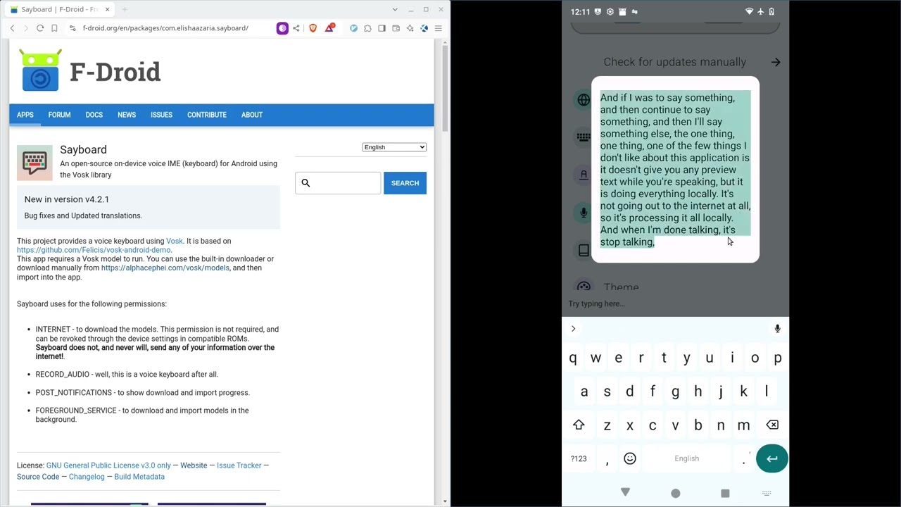 Приложения с открытым исходным кодом для преобразования голоса в текст для Android