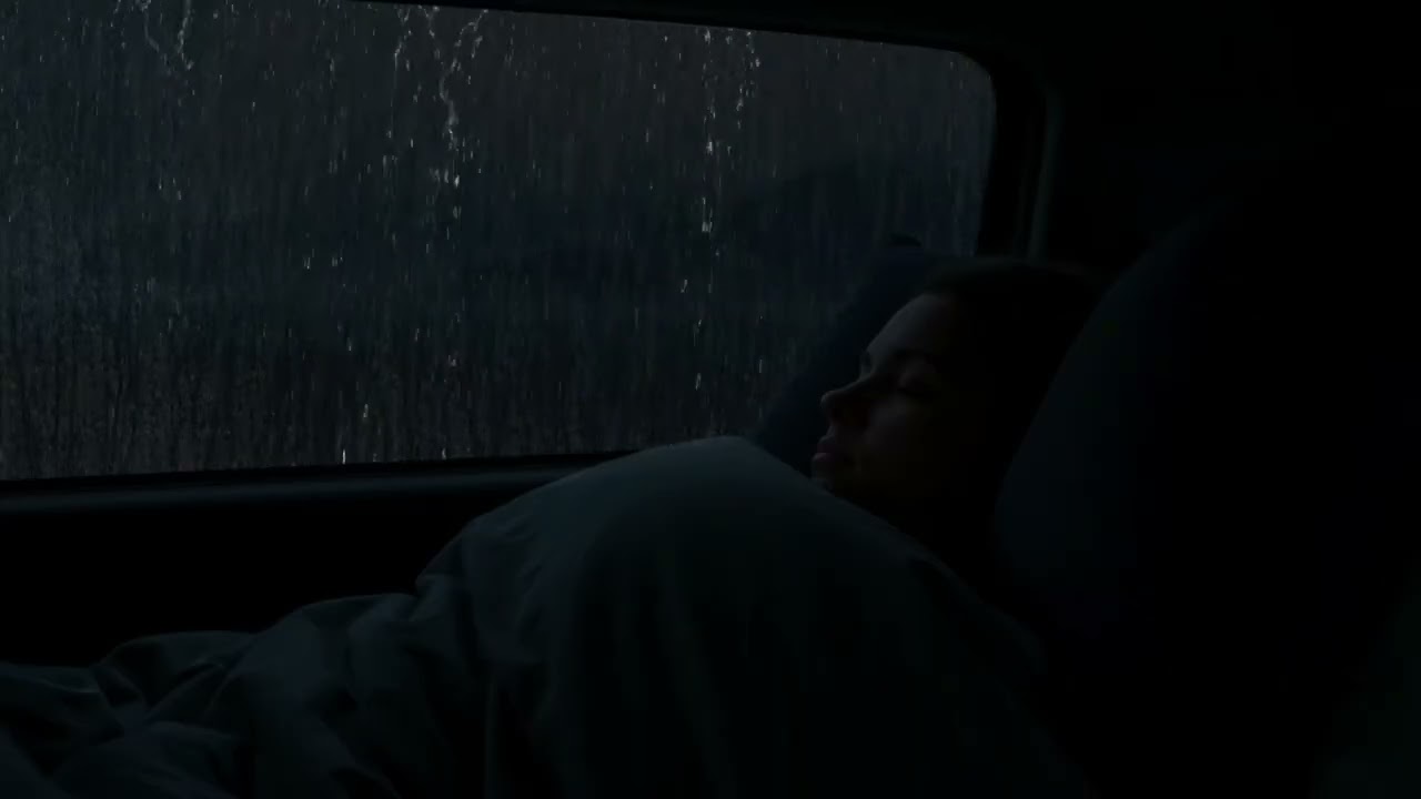 Sleep Deeply with Heavy Rain and Thunder on Car During Wild Storm in Ancient Woods at Night