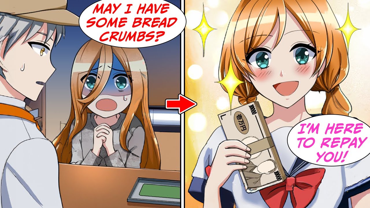 Poor girl begs for leftovers from a bakery that's about to go out of business [Manga Dub]
