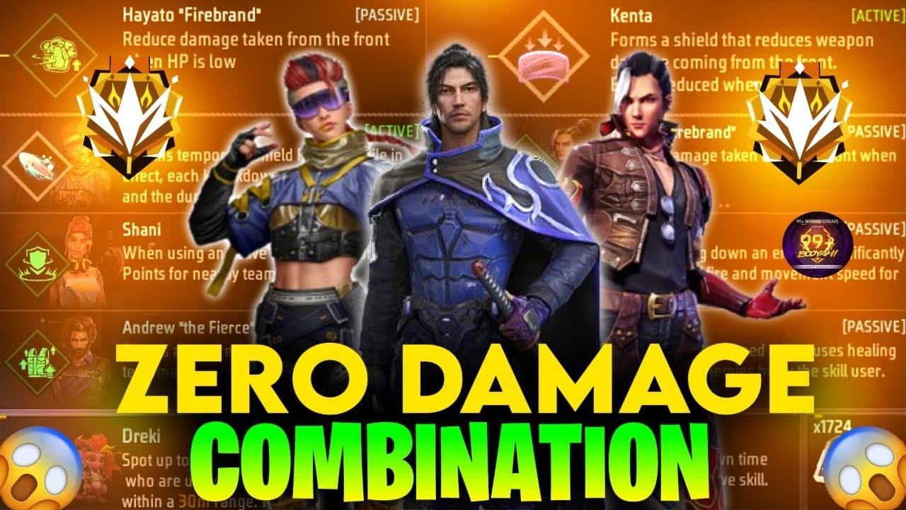 ZERO DAMAGE CHARACTER COMBINATION 😱 || FREE FIRE BEST CHARACTER COMBINATION || FREE FIRE
