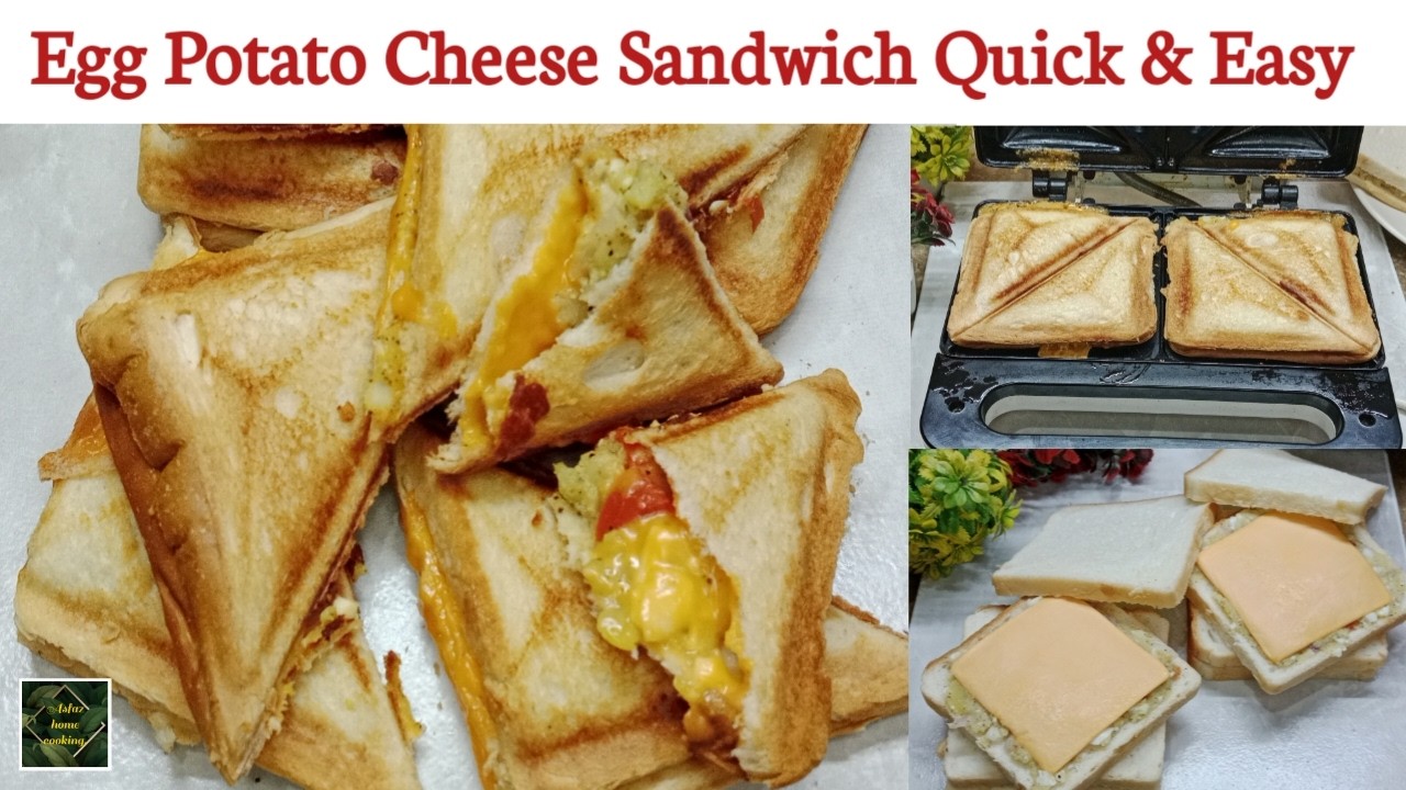 Egg Potato Cheese Sandwich Quick Easy Tasty Recipe.