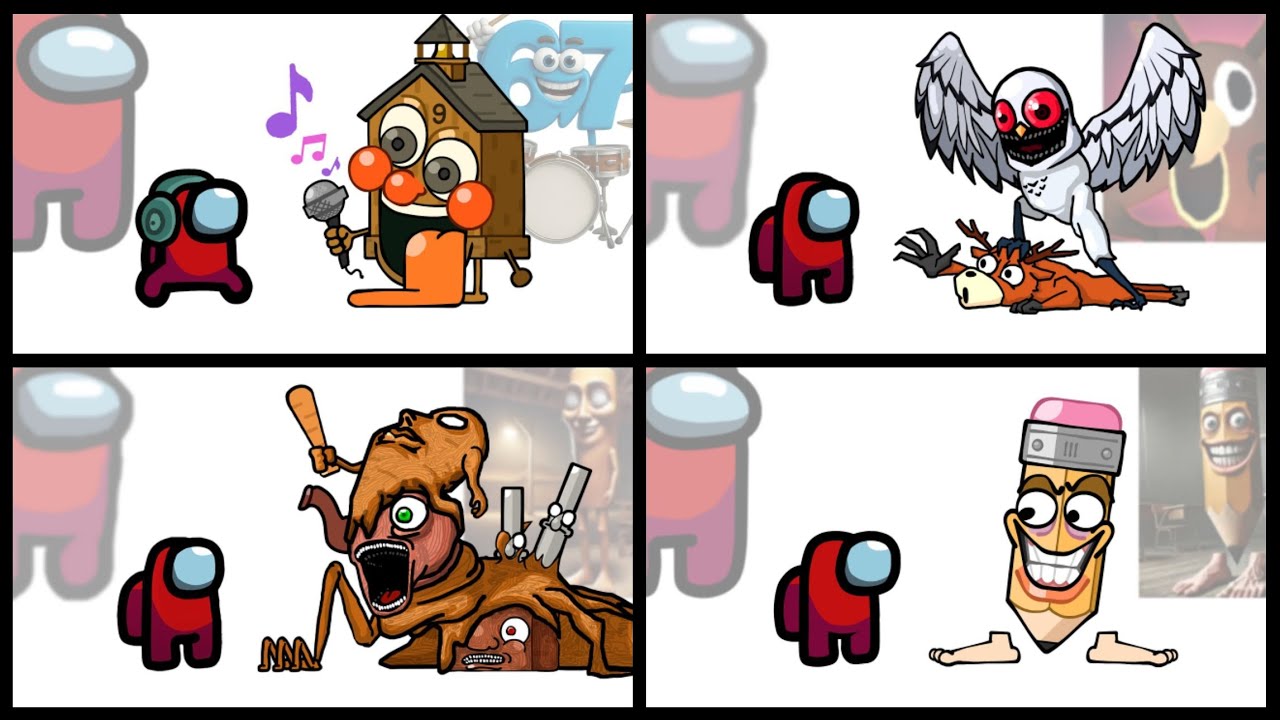 Mini Crewmate Kills Italian Brainrot Characters - Part 1-4 | Among Us
