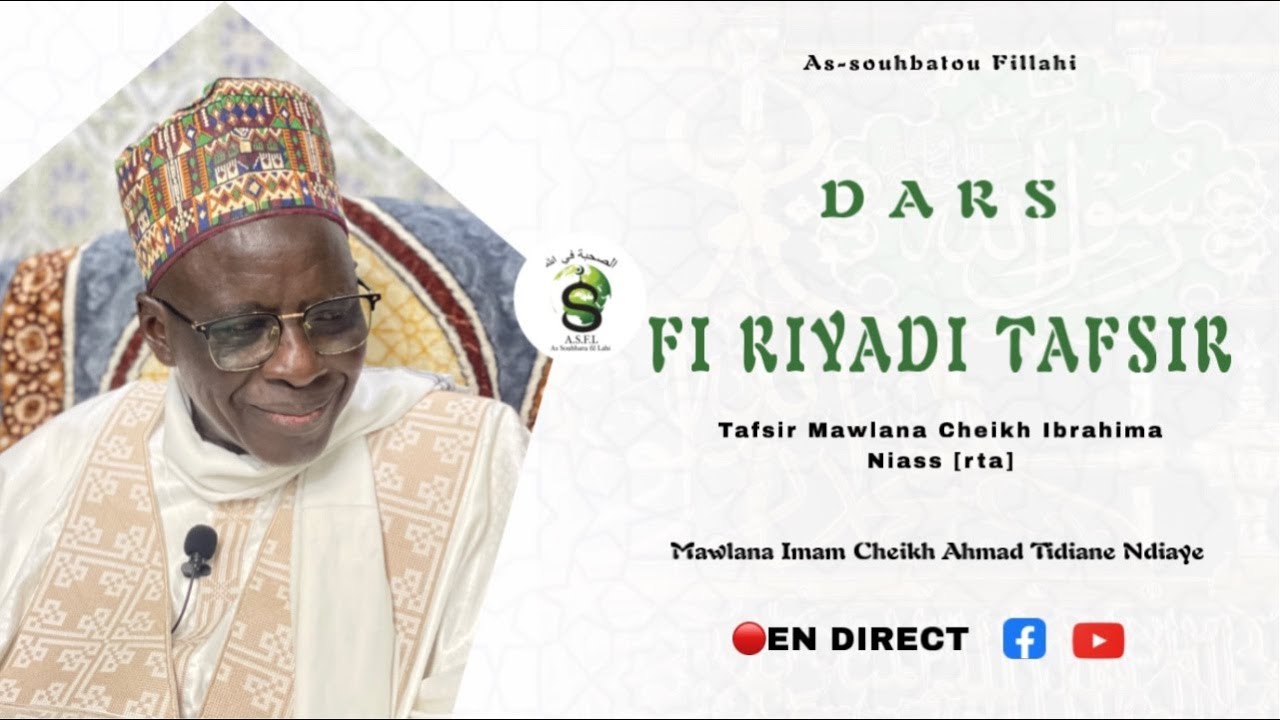 🚨En Direct: Dars Fi Riyadit Tafsir Ak Mawlana Imam Cheikh | Dimanche 8 mars 2026