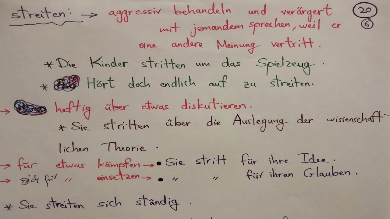 (16) stören, streiten/deutsche Verben/ Sätze mit Präpositionen/ deutsche Sprache lernen