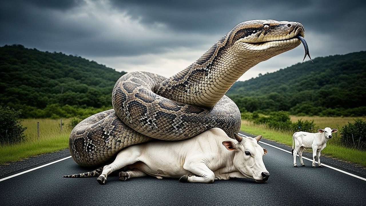 EPIC RESCUE MISSION: Giant Python Attacks Mother Cow & Calf! | Cinematic Action Short Film
