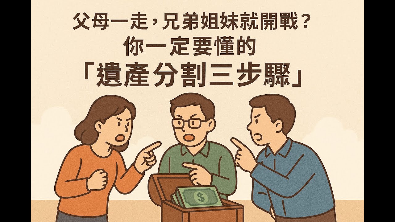 父母一走，兄弟姐妹就開戰？你一定要懂的「遺產分割三步驟」(上)