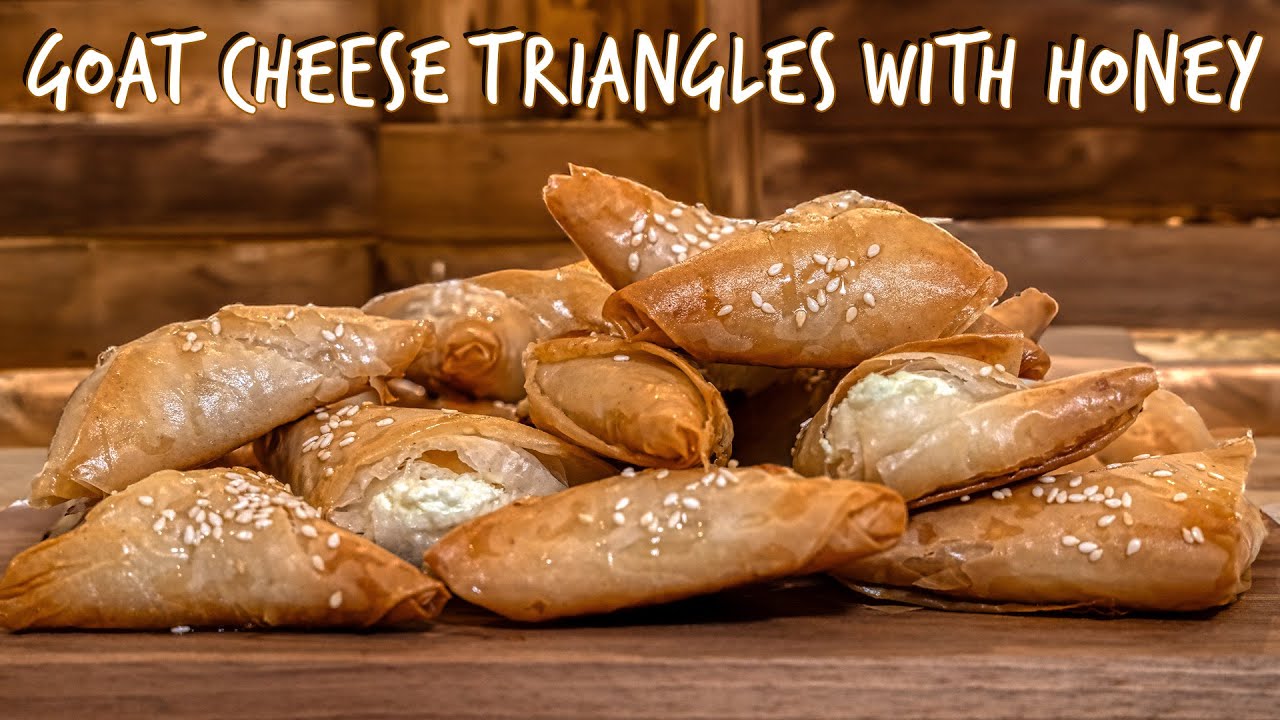 Classic Goat Cheese Triangles with Honey and Phyllo