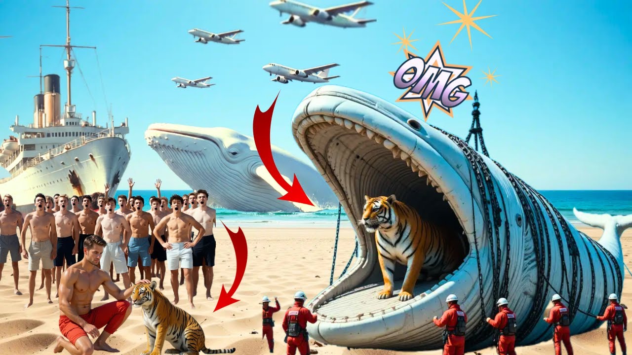 Herioc Rescue Team Save The Mama Tiger From Gaint Large Whale | Herioc Rescue Team | ai Stroy 