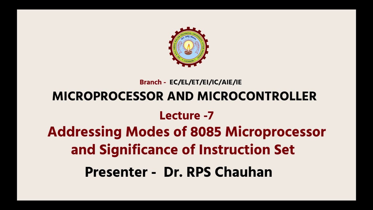 Microprocessor and Microcontroller Microprocessor and Significance of Instruction Set| AKTU Digital