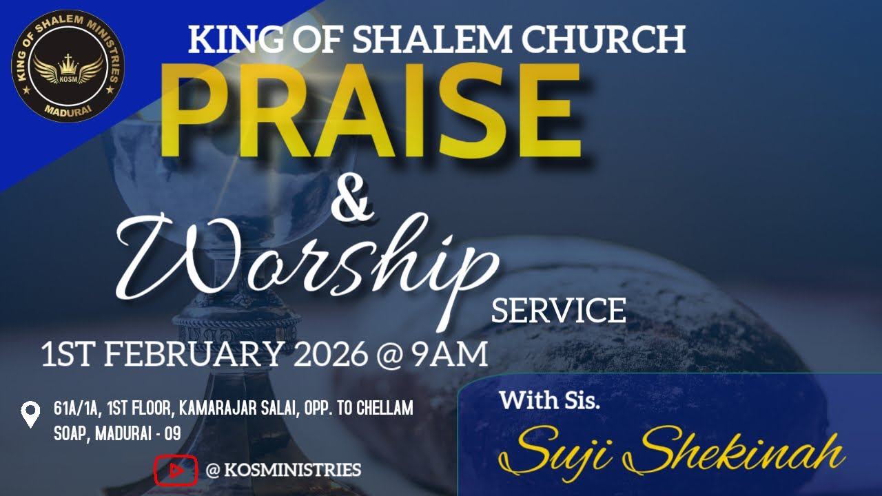PRAISE & WORSHIP | SUNDAY SERVICE | 01.02.2026 | PASTOR R.GNANARAJAN | KING OF SHALEM CHURCH