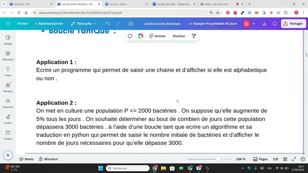Séance   Les structures itératives TantQue