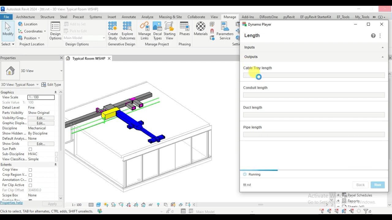 Dynamo script to calculate total length of duct_Trailer