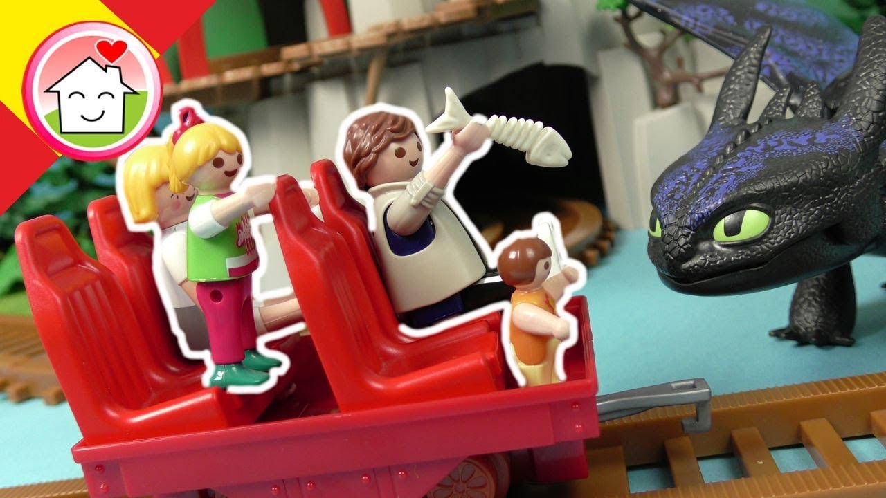 Playmobil Dragones en español La familia Hauser en el parque de dragones