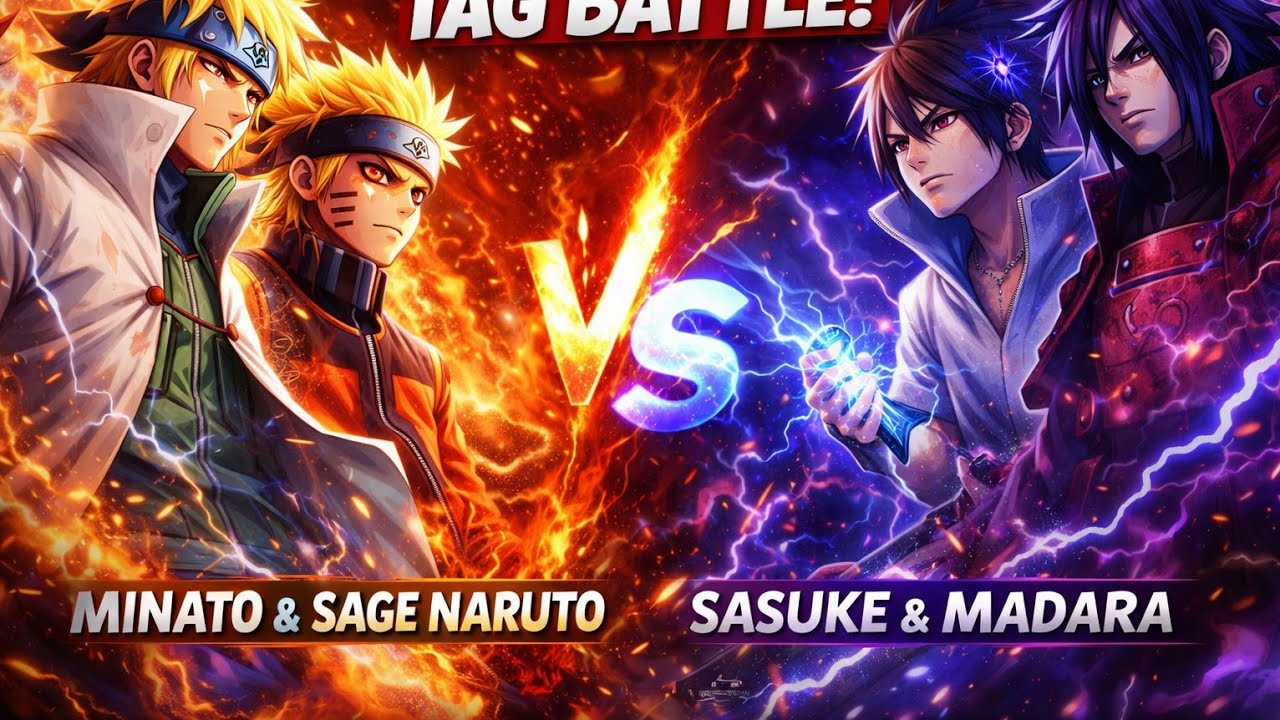 Minato & Sage Naruto vs Sasuke & Madara – Legendary Tag Battle! 🔥⚡