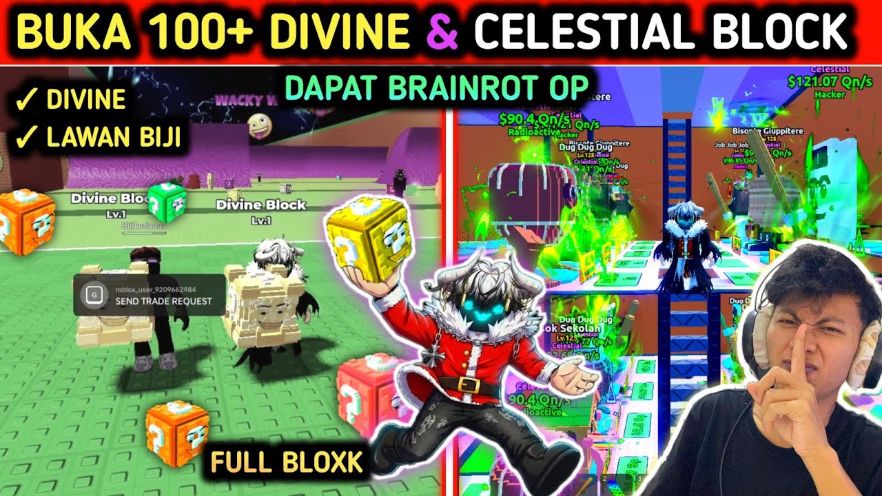 AKU BUKA 100+ DIVINE & CELESTIAL BLOCK ‼️BIJI AUTO SULTAN DI ESCAPE TSUNAMI BRAINROT ‼️