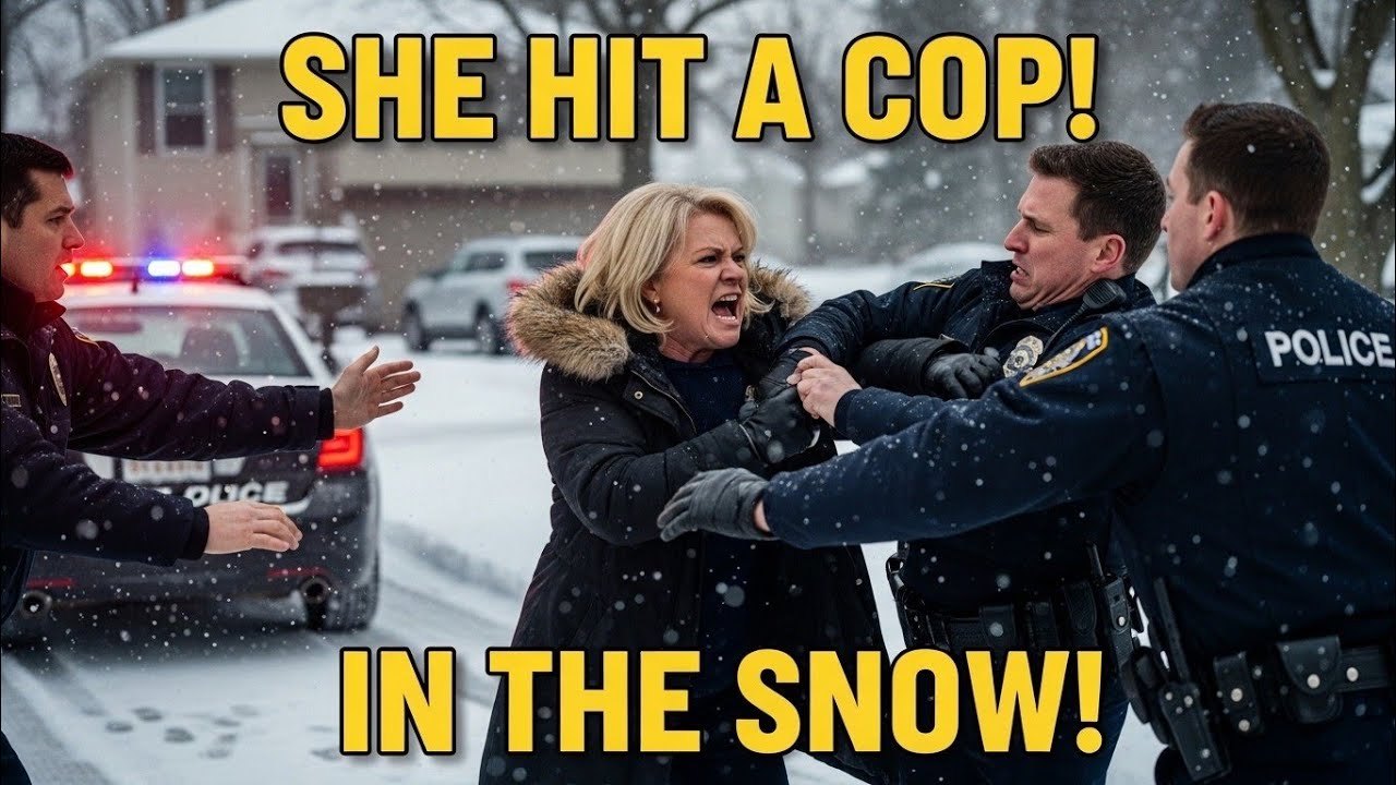 Police Tried to Calm Karen in the Snow — She Started Fighting Them Instead!