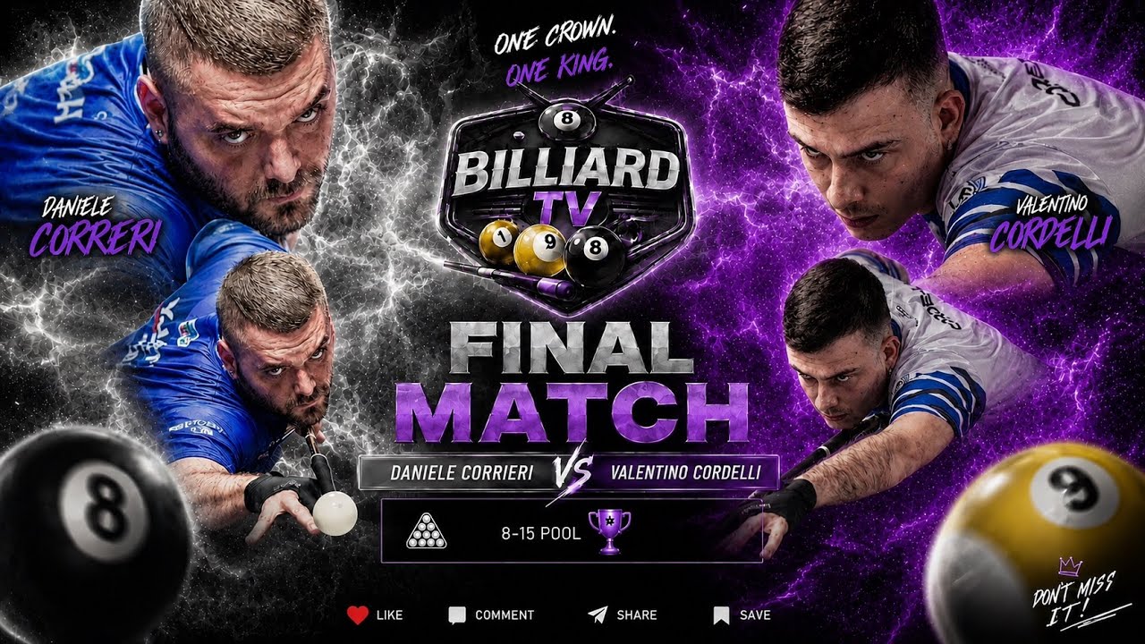 CORRIERI DANIELE VS CORDELLI VALENTINO Finale Campionato Italiano 2025 BILLIARD TV
