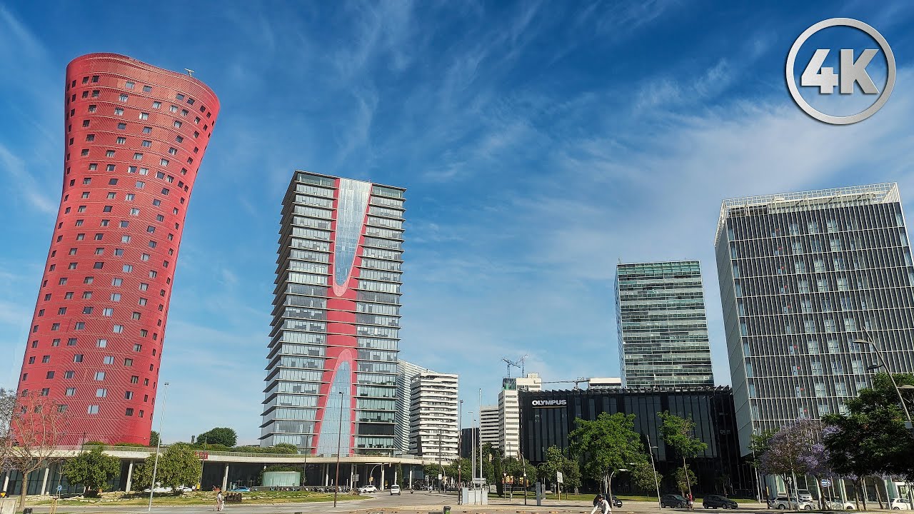4K Caminar desde Fira Barcelona Gran Via y explorar.(Walk from Fira Barcelona Gran Via and explore.)
