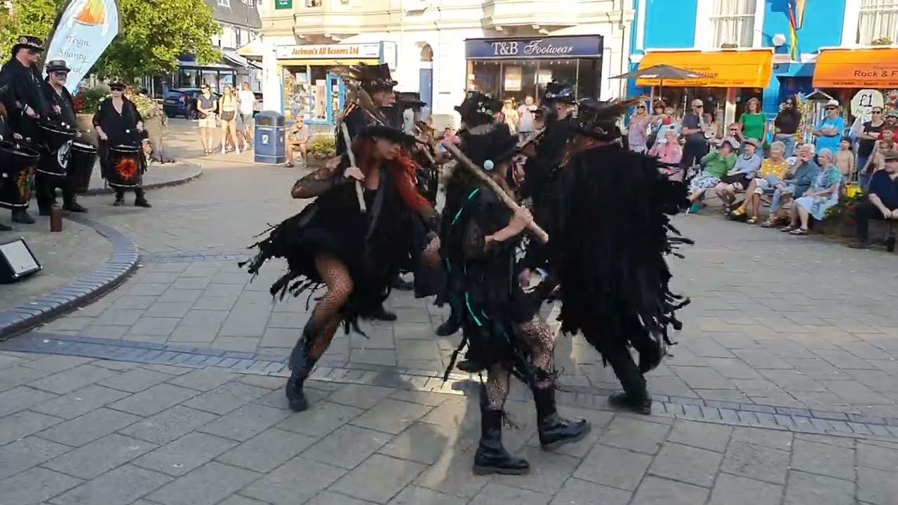 Beltane Border Morris dancing Kitty Jay, Teign Maritime Shanty Festival, Teignmouth, Devon 9/9/2023