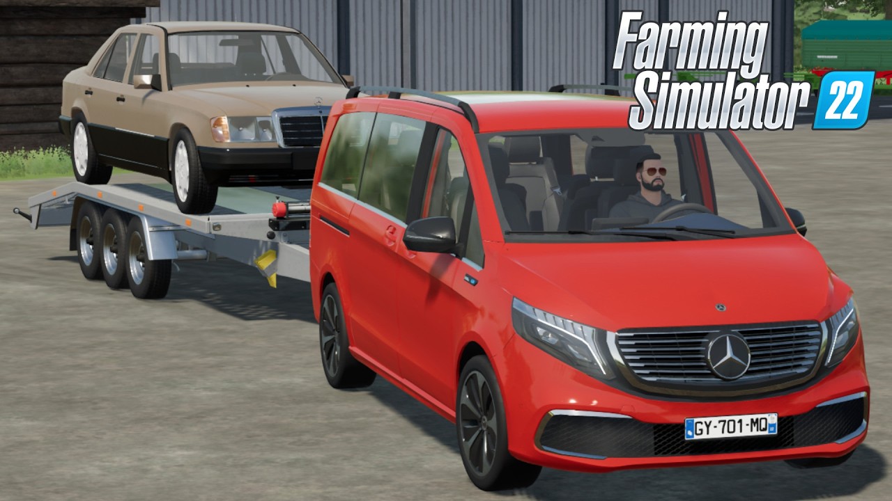 FS22 - 2020 Mercedes-Benz EQV 300 with TOW TRAILER - NEW Car mod for Farming Simulator 2022 Roleplay