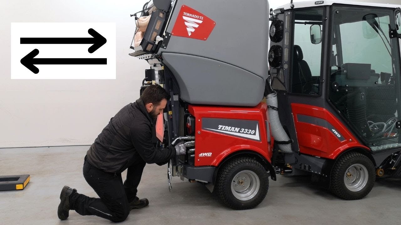 How to install Sweeper unit to Timan 3330 | Montage Kehr/Saug Tornado T2 | Montage Feje-/sugeanlæg