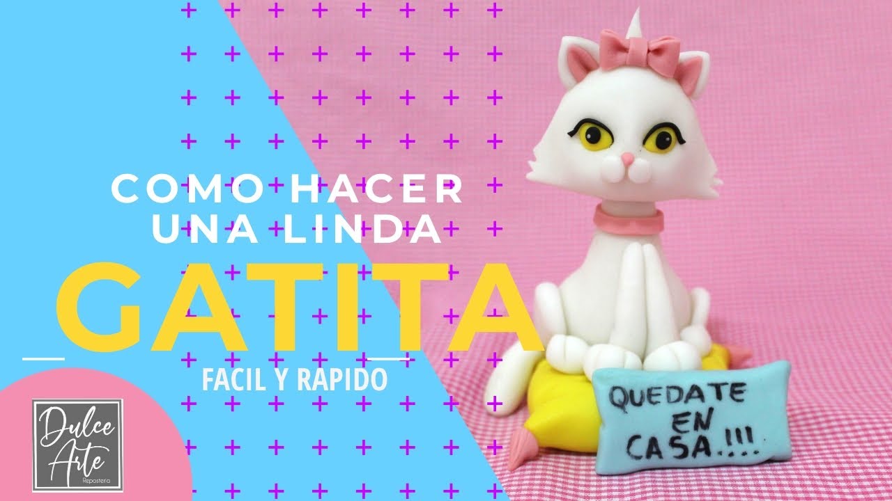 Como hacer una Gatita en Fondant / Facil y rapido / Paso a Paso #Quedateencasa