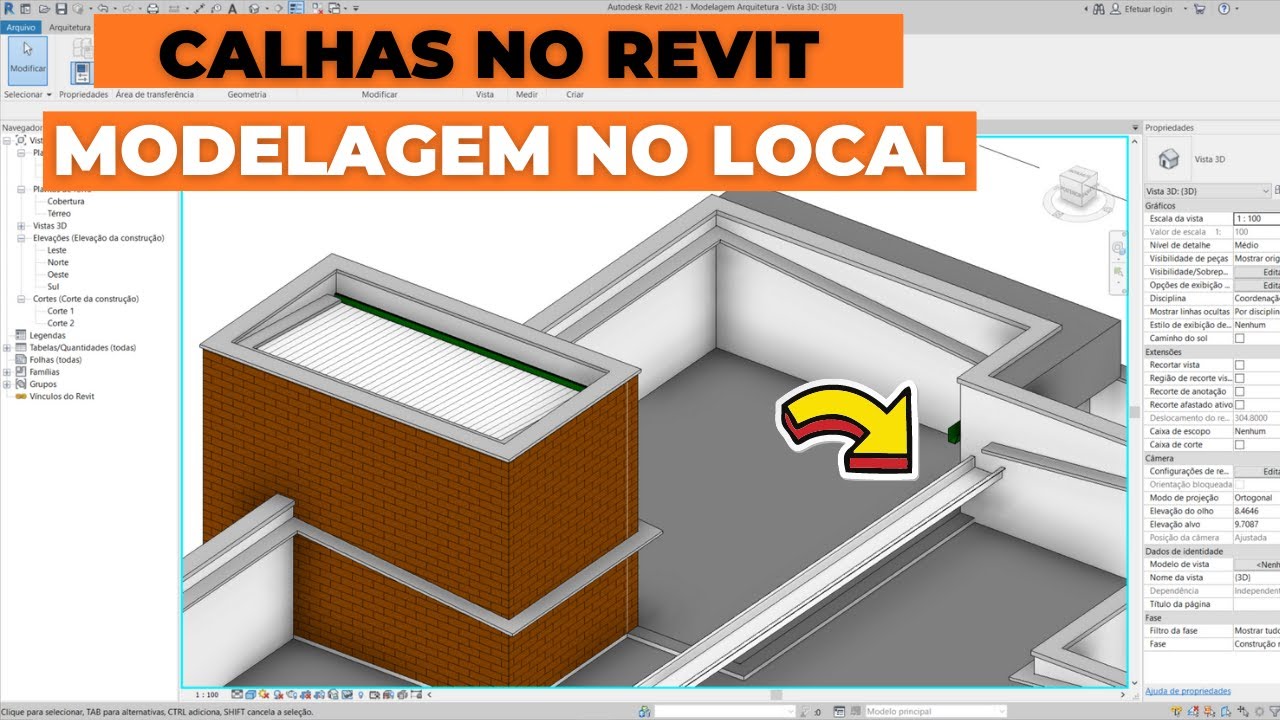 Calhas por modelagem no local