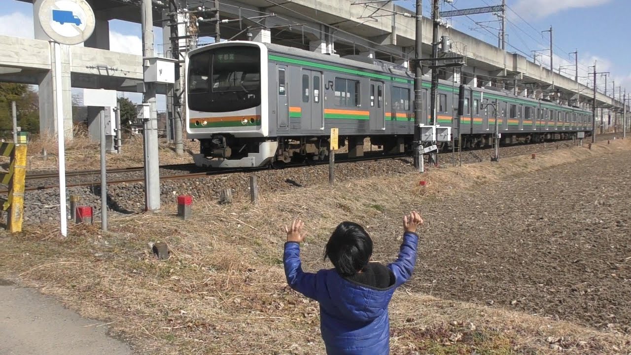 貨物列車金太郎・電車にバイバイ（4）前の車掌さんも後ろの車掌さんもサービス警笛ありがとうございました。