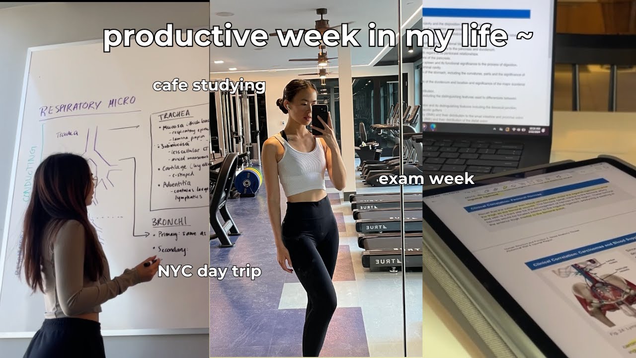 STUDY VLOG 📚: week before medical school exam, cafe studying, NYC day trip ♡