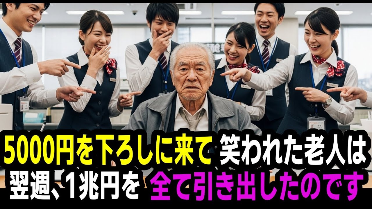 5000円を下ろしに来て笑われた老人が1兆円動かした瞬間、銀行がパニックに陥った！