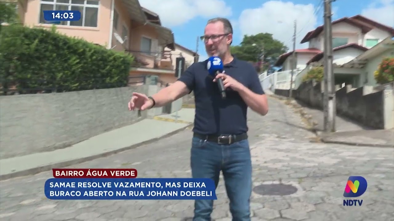 Same resolve vazamento, mas deixa buraco aberto na Rua Johann Doebeli