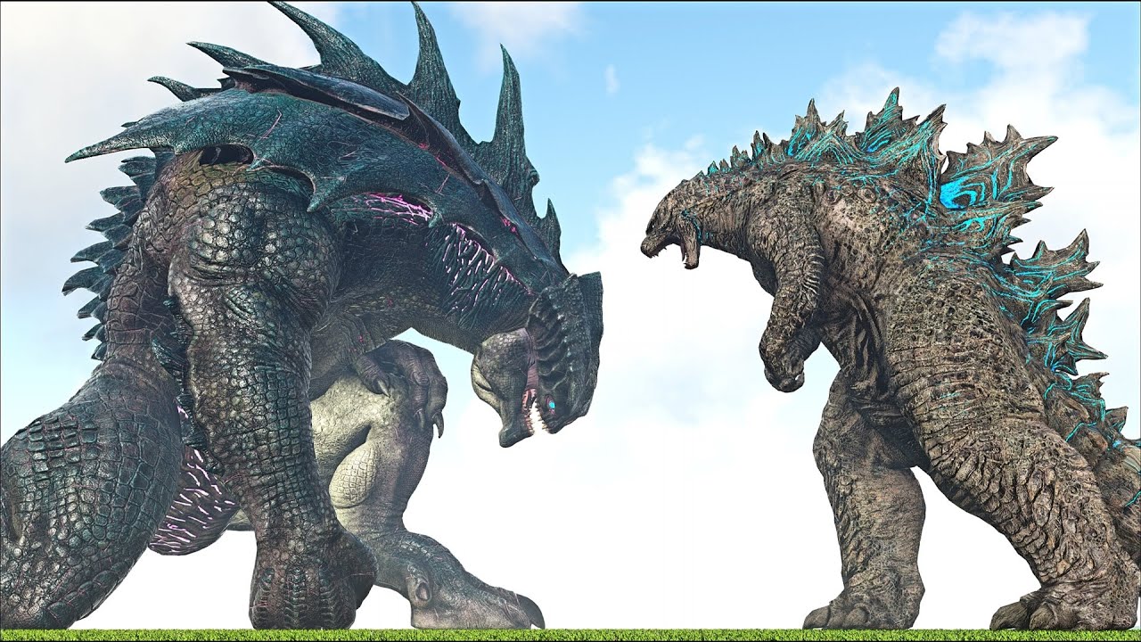 LEGENDARY GODZILLA VS GAMMA KING TITAN COLOSSUS (VANILLA) (ARK SURVIVAL EVOLVED BATTLE)