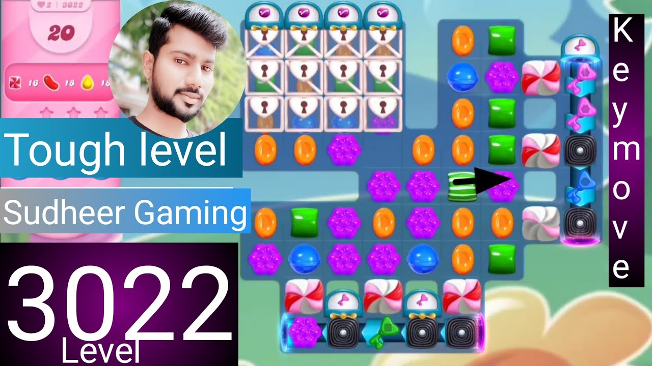 Candy crush saga level 3022 । Tough level । No boosters । Candy crush saga 3022 । Sudheer Gaming