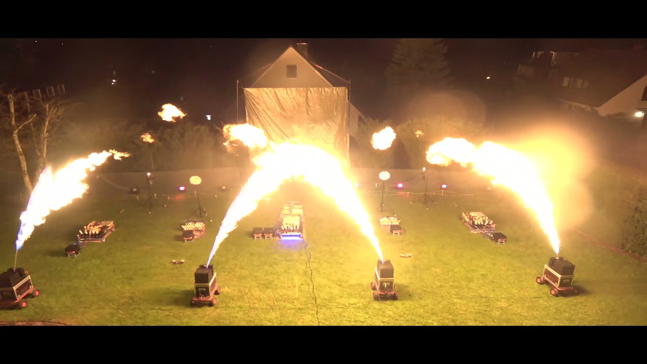 Titanium II 4k, Moving Head Flame Projector 10, Musikfeuerwerk,  Gartenfeuerwerk;