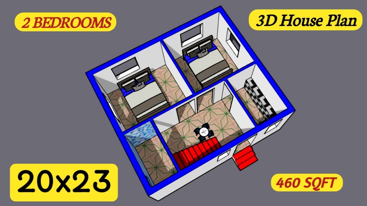 20x23 BUILDING DESIGN | 460 SQFT HOUSE PLAN DESIGN MAP | 20 X 23 SQFT MAKAN KA NAKSHA