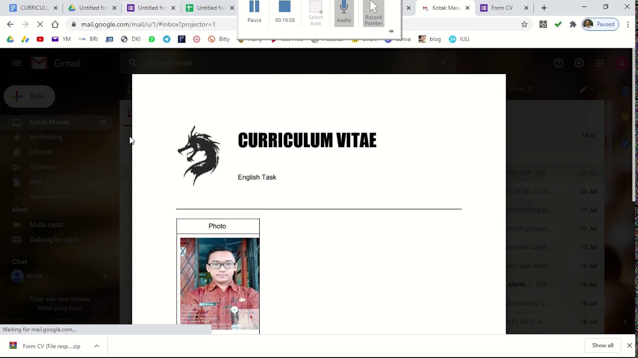 Membuat Formulir + FOTO, Otomatis dengan Autocrat