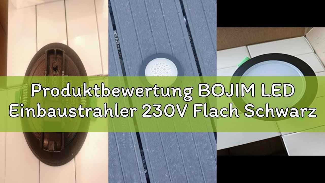 Produktbewertung BOJIM LED Einbaustrahler 230V Flach Schwarz, LED Spots IP65, Neutralwei&szlig; 4000K, 68m