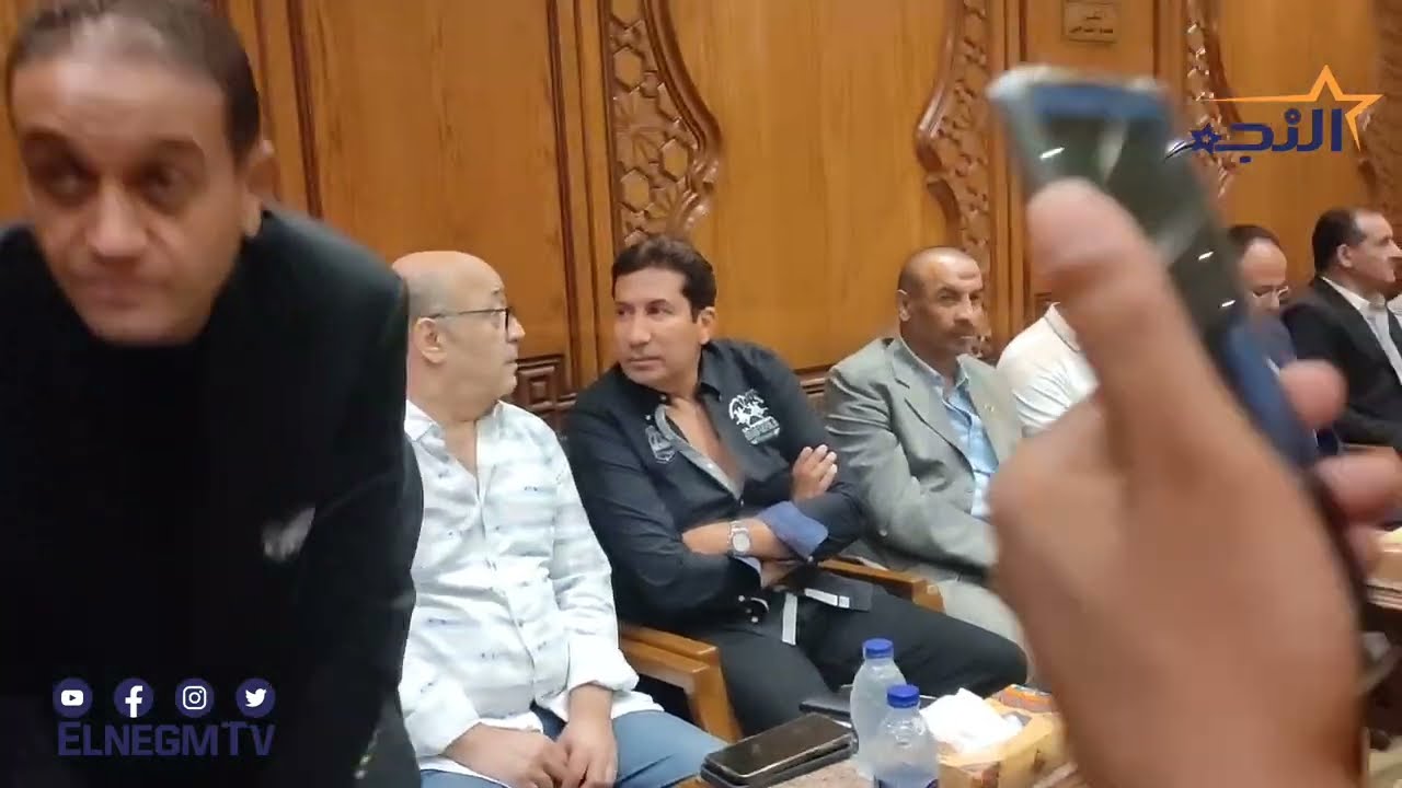 هاني رمزي وحجاج عبدالعظيم في عزاء أم تامر أمين