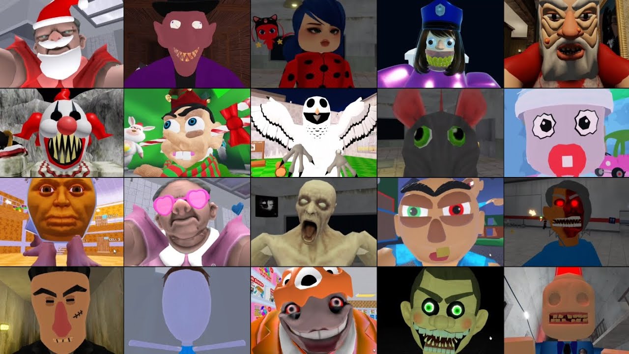 FUNNY'S TOYSHOP,YUMMY'S SUPERMARKET,ALIEN,SIREN COP'S,CRAZY BABY, GRANDPA ROBLOX JUMPSCARE'S 