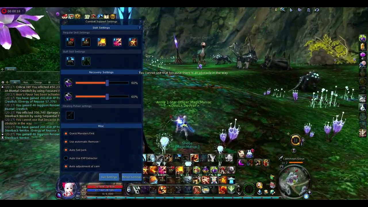 AION NA 8.0 Auto-hunting Gunner (canon stance) Mana issues solved