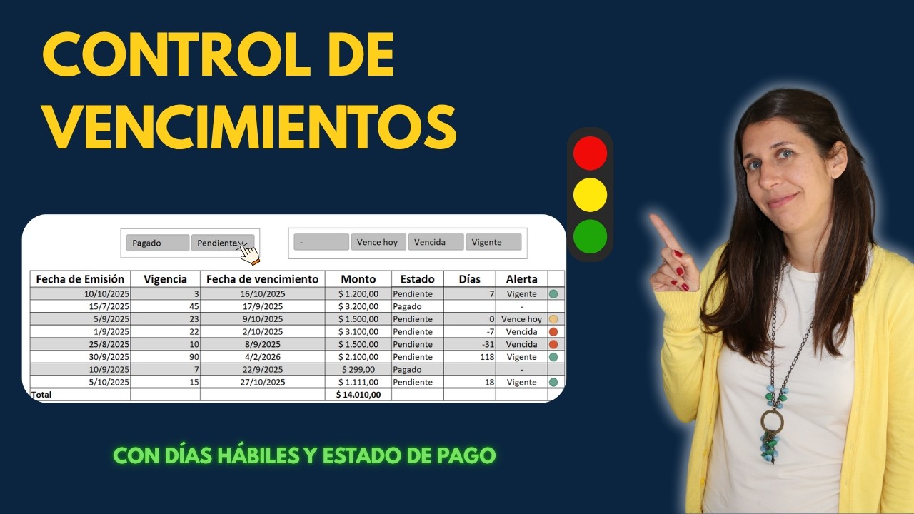 Como hacer un sistema de vencimientos en excel [con días hábiles y estados de pago]