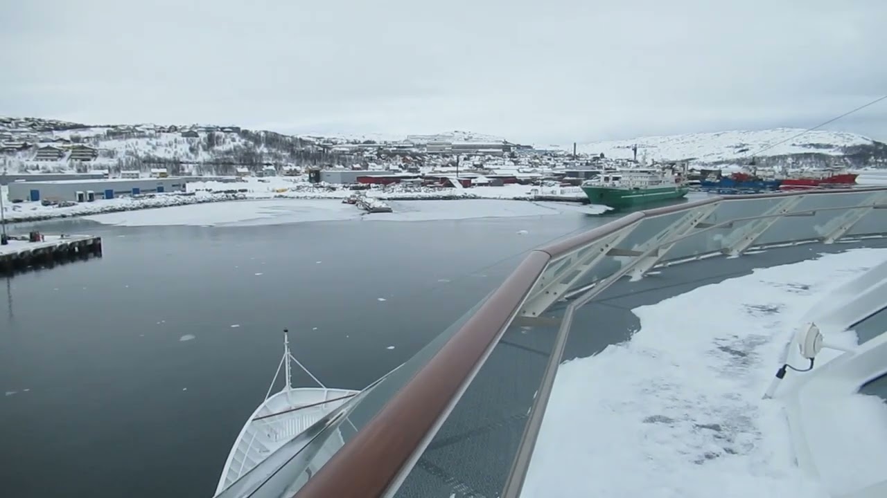 Arriving in Kirkenes, Norway, by sea.