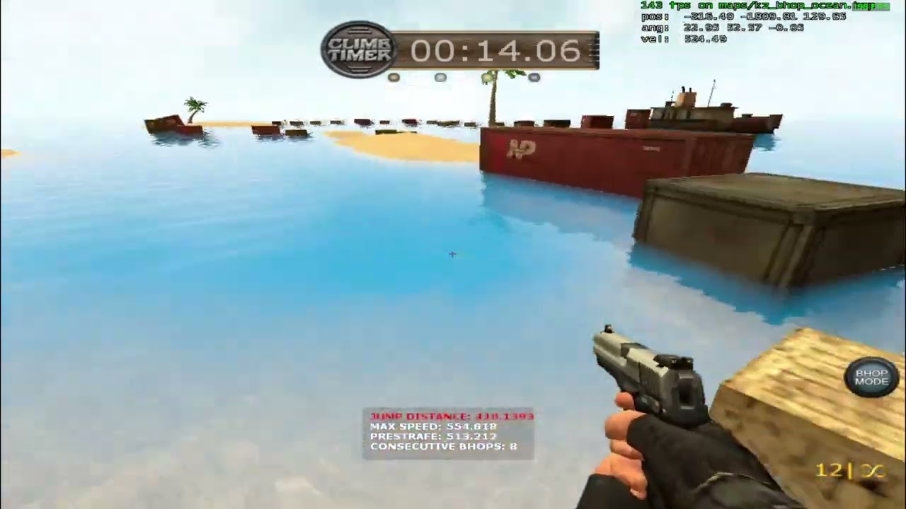Kreedz Climbing map kz_bhop_ocean speedrun in 30.400.（FWR)