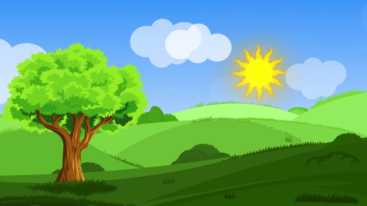 Animated cartoon landscape background - cartoon background loop