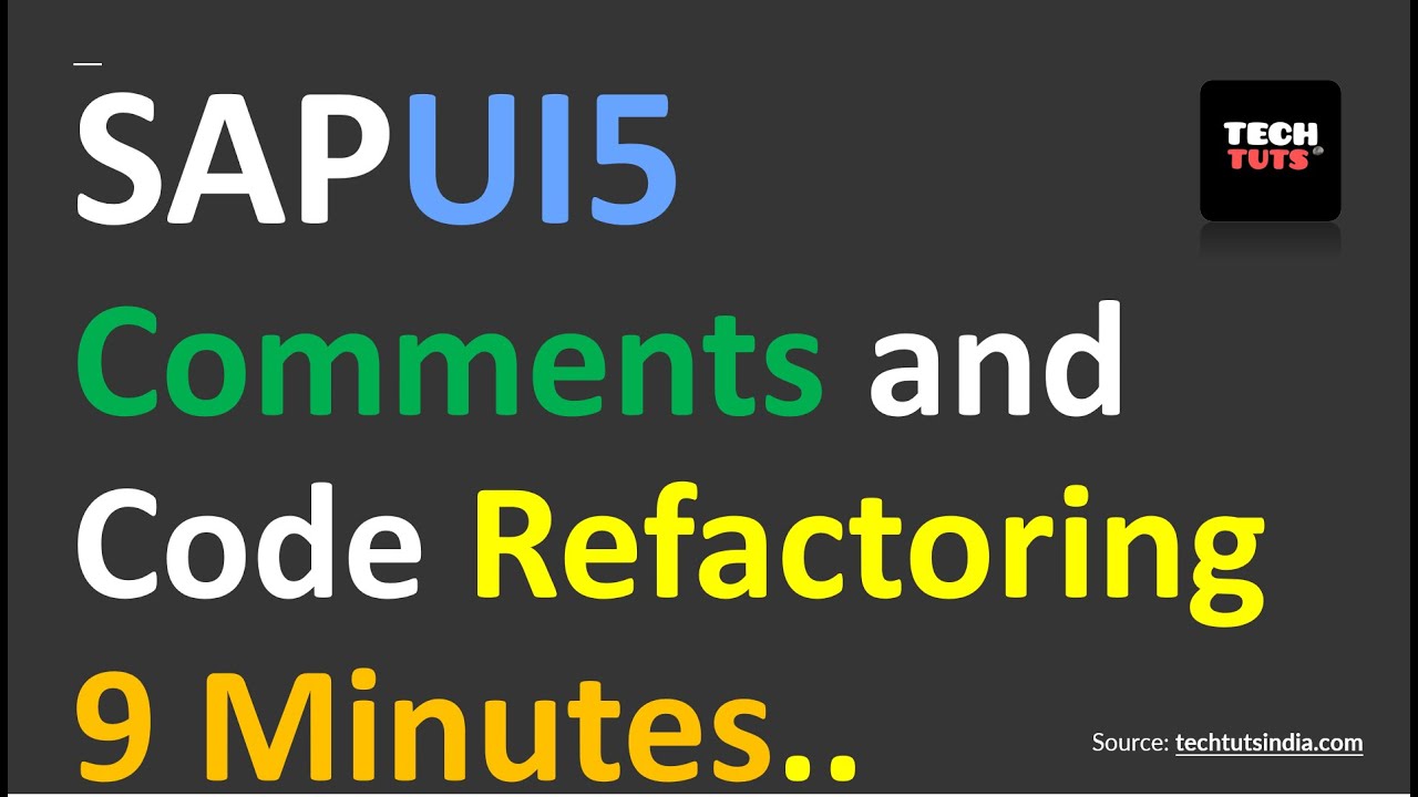 SAPUI5 Code Refactoring & Commenting #sapui5 #sapui5beginer #sapui5training #saptraining
